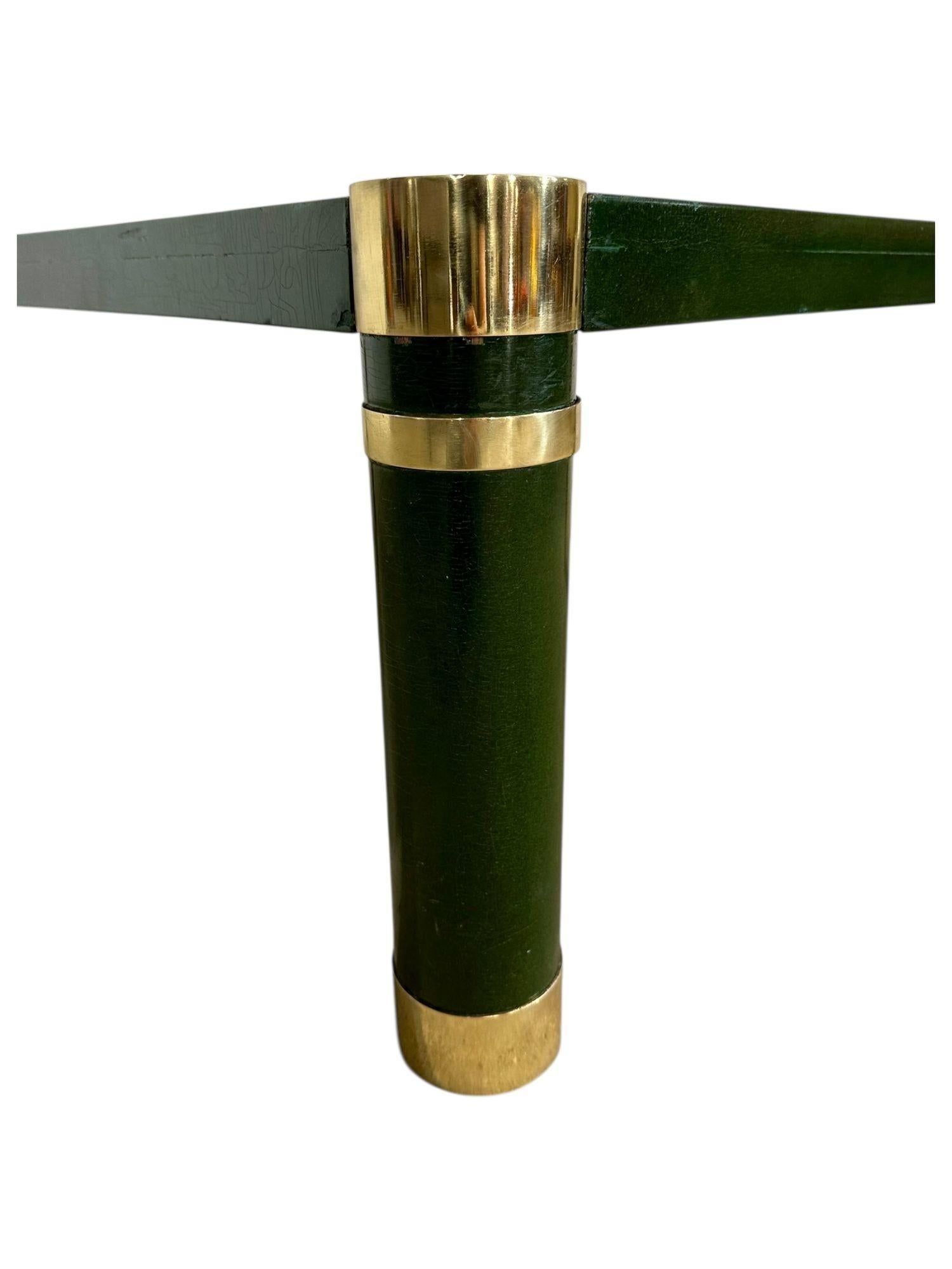 Karl Springer Crackle Lacquer and Brass Coffee Table, 1970 For Sale 1