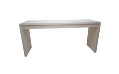 Karl Springer Crocodile Leather 2 Drawer Console Table