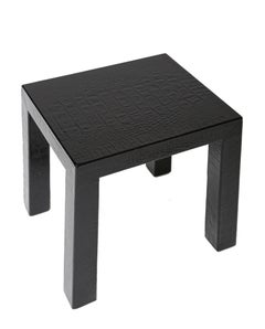 Karl Springer Crocodile Leather Parsons Side Table