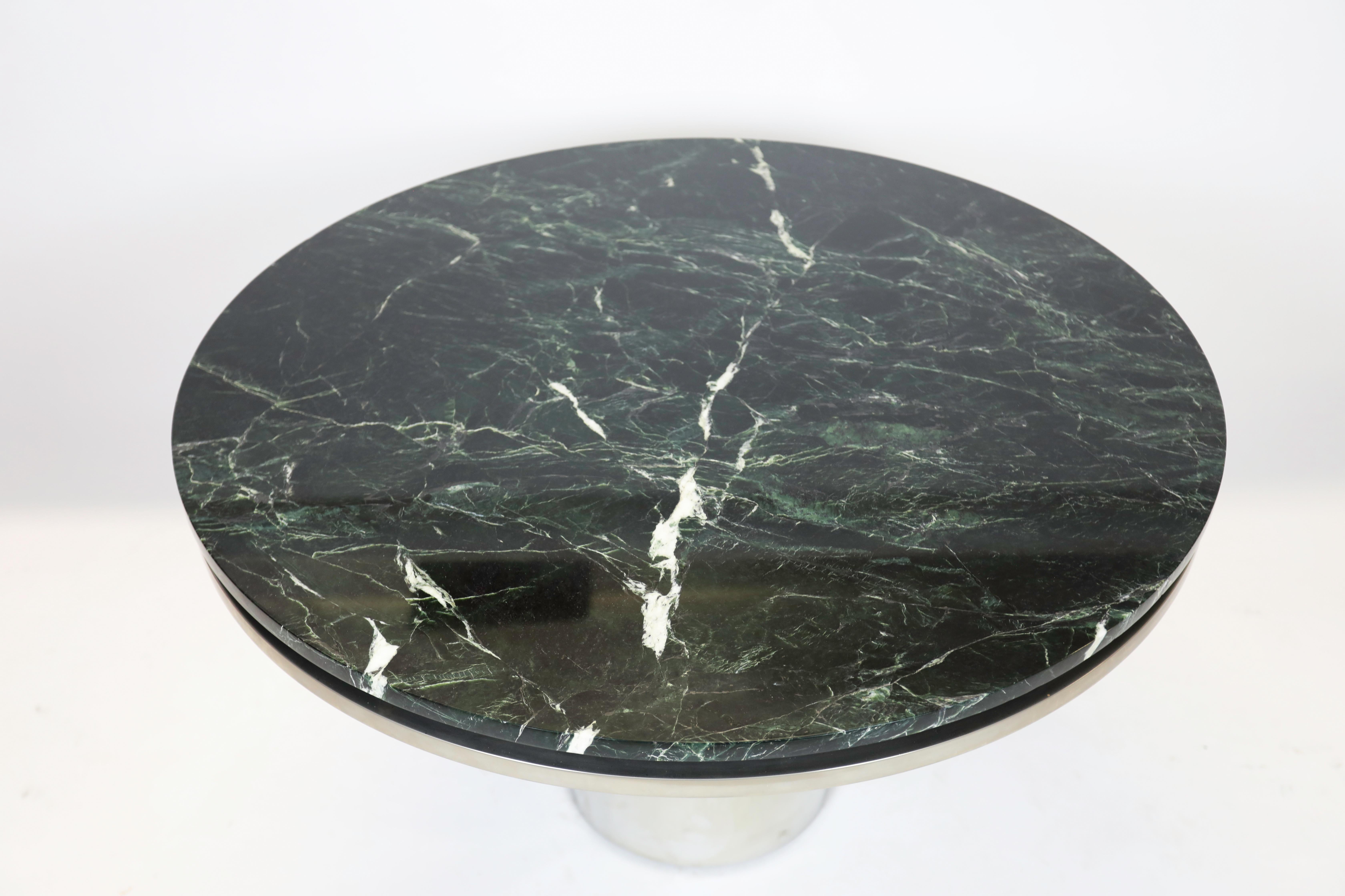 North American Karl Springer Custom Marble Table For Sale