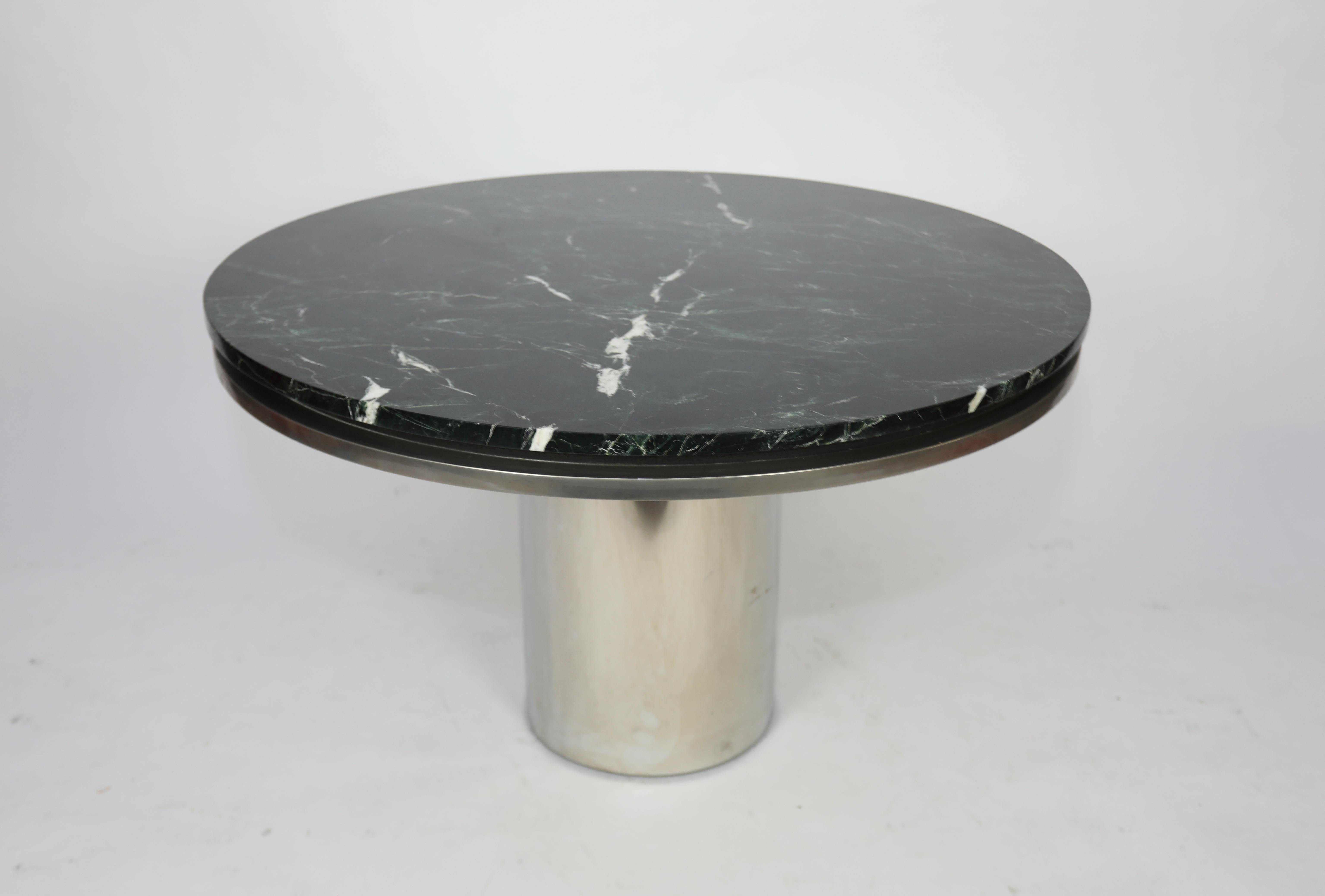 Karl Springer Custom Marble Table In Good Condition For Sale In West Palm Beach, FL
