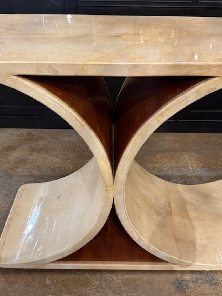 Mesa consola Karl Springer Design Pergamino blanco en Bueno estado para la venta en Dallas, TX