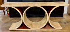 Mesa consola Karl Springer Design Pergamino blanco