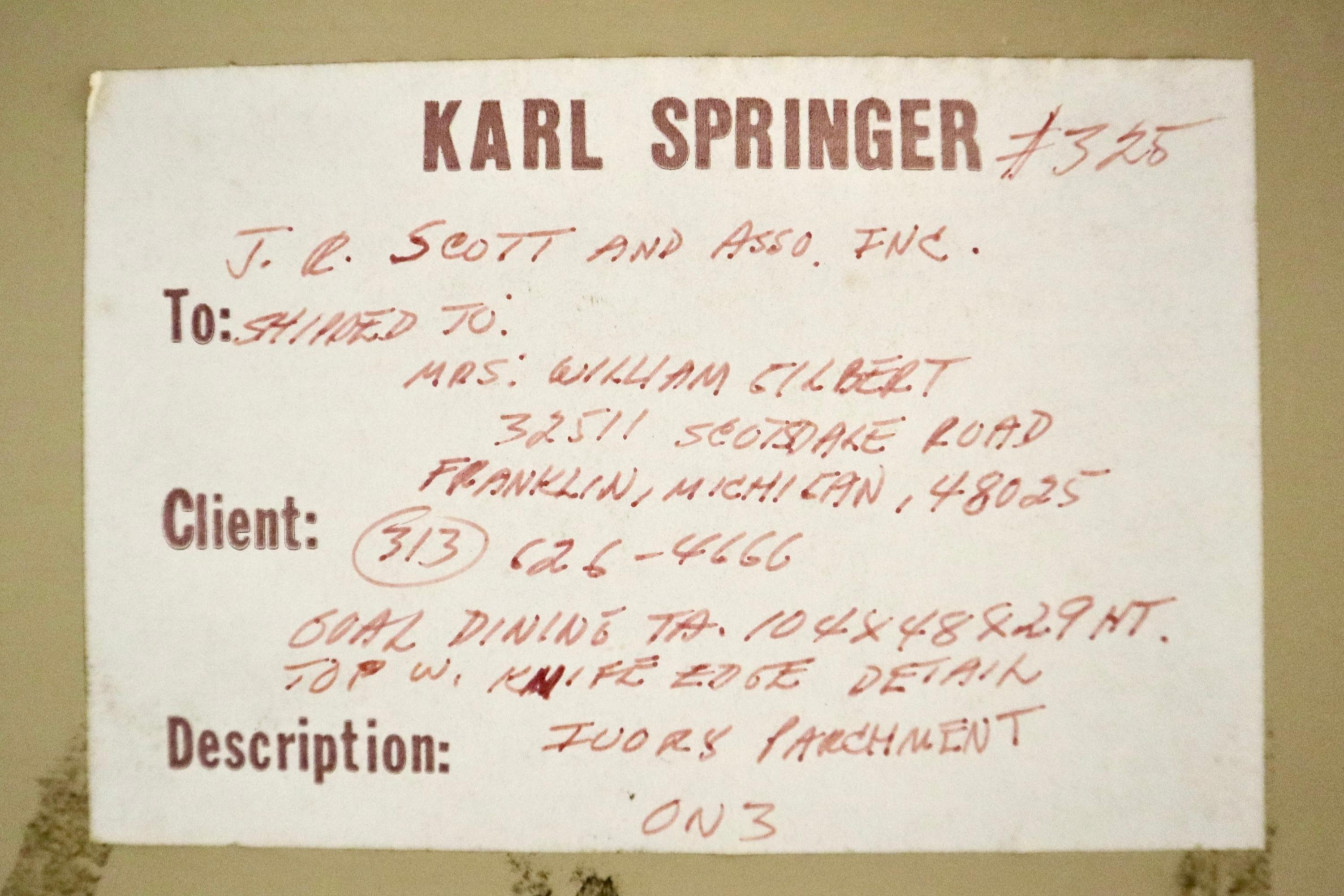 Mesa de comedor Karl Springer sólo sin sillas en venta 3
