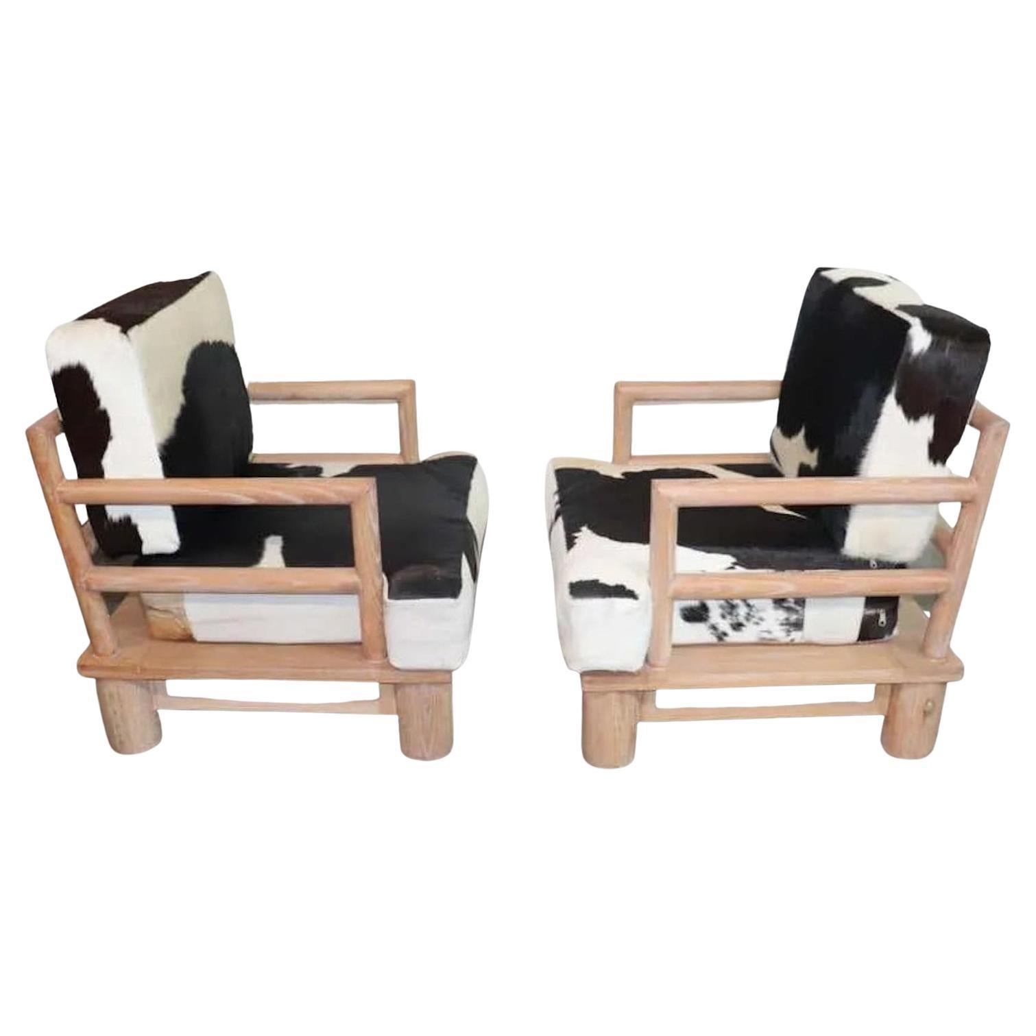 Karl Springer "Dowelwood Armchairs" For Sale