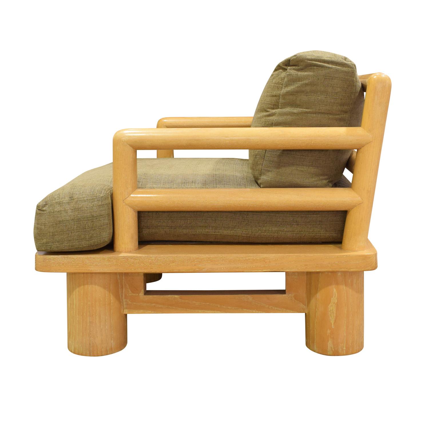 Moderne Karl Springer fauteuil de salon en bois doré, années 1980 en vente