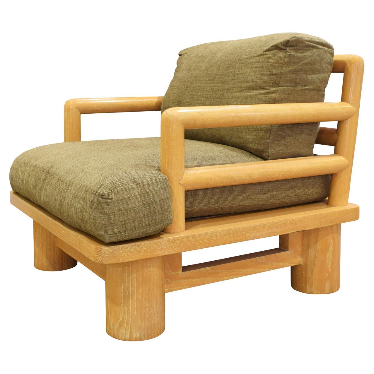 Karl Springer Dowelwood Lounge Chair, 1980s For Sale