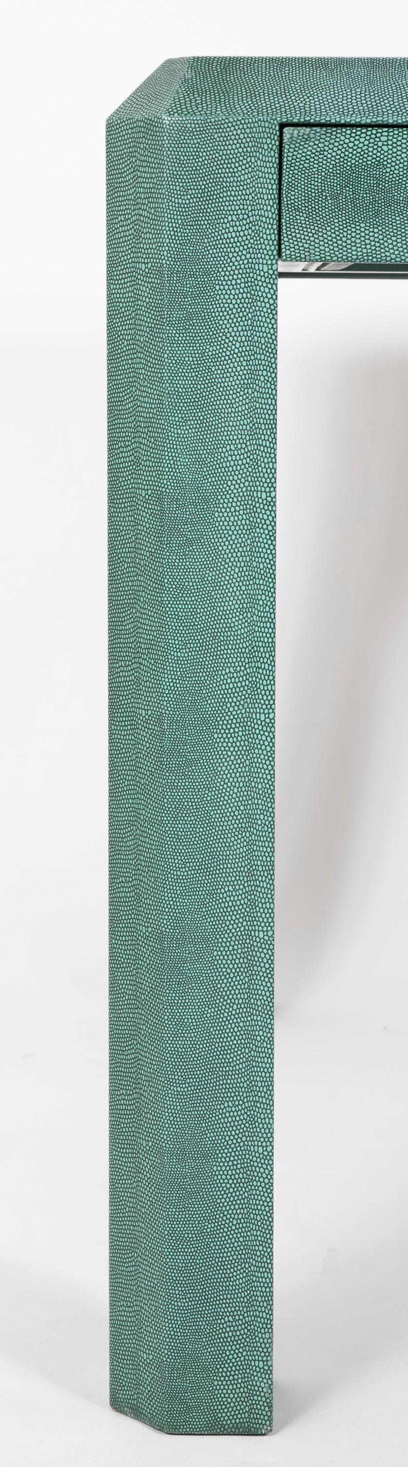 American Karl Springer Embossed Lizard Leather Games Table
