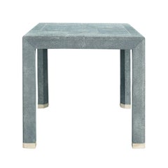 Karl Springer End Tables in Shagreen with Bone Inlays 1980s 'Signed'