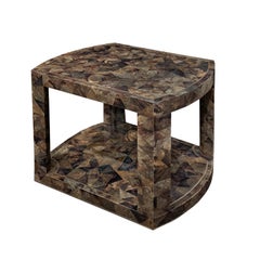 Karl Springer Exceptional 2 Tier Tessellated Penshell Table 1980s 'Signed'