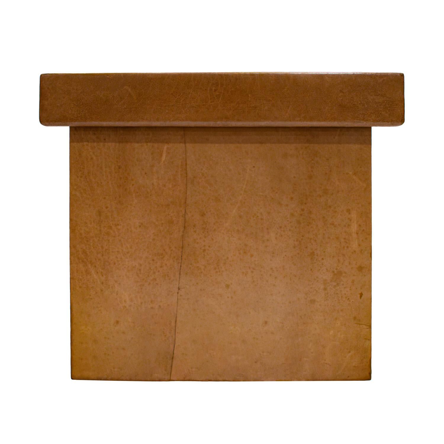Américain Exceptionnelle table boîte en cuir Karl Springer 1976-1978 en vente