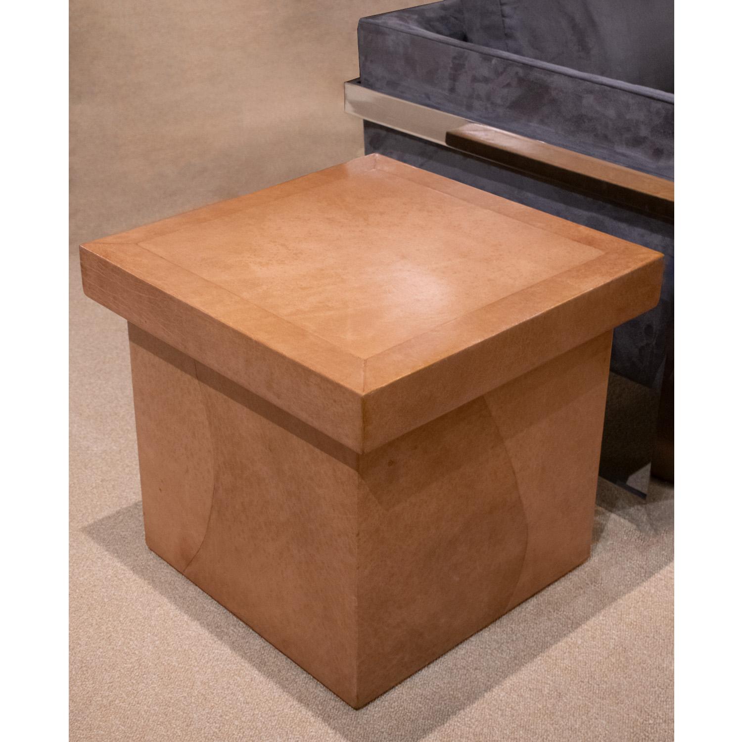 Exceptionnelle table boîte en cuir Karl Springer 1976-1978 en vente 1