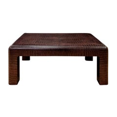 Karl Springer Exceptional Embossed Crocodile Coffee Table 1989 (Signed)