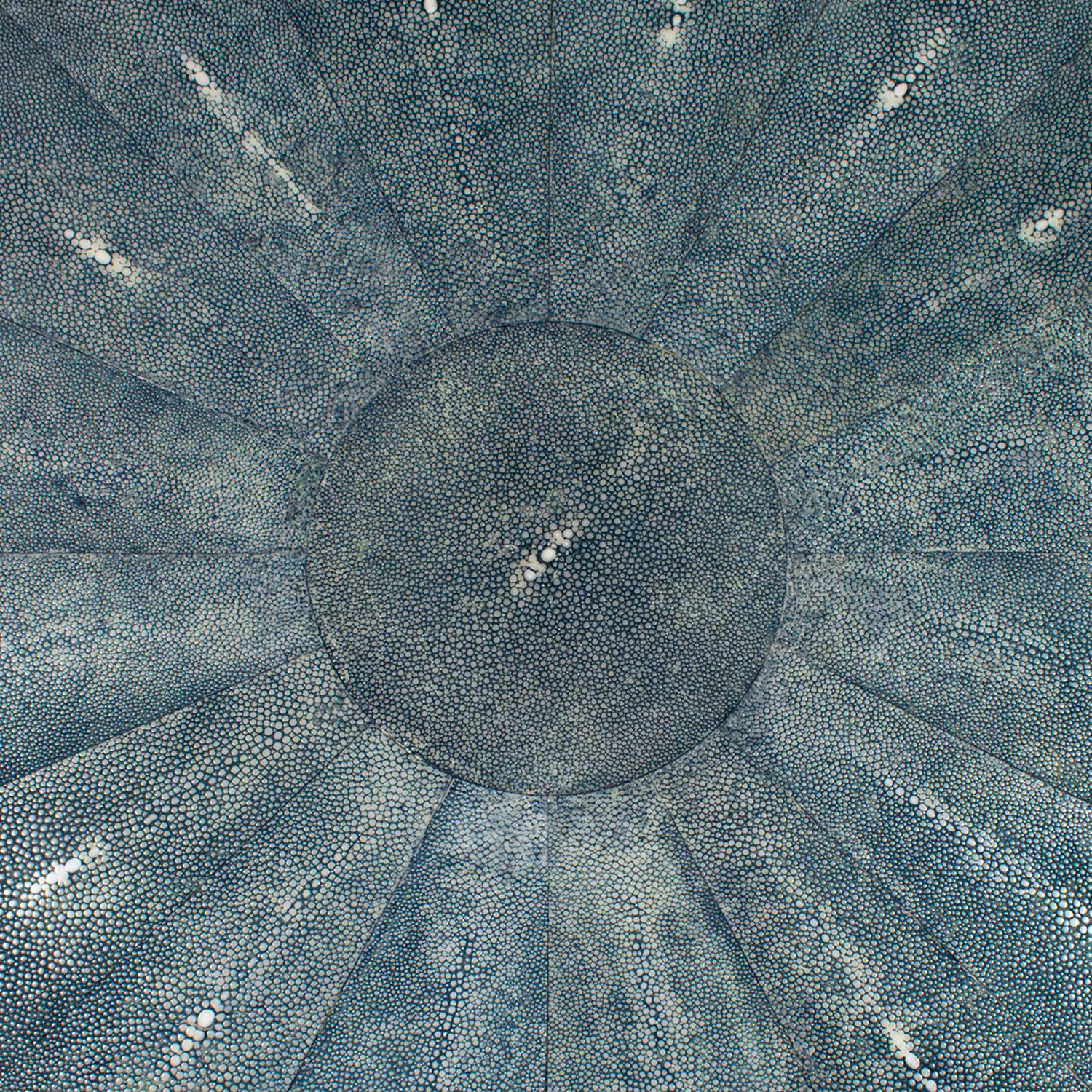 Karl Springer Exceptional Game Table in Blue Shagreen with Starburst Top 1980s In Excellent Condition In New York, NY
