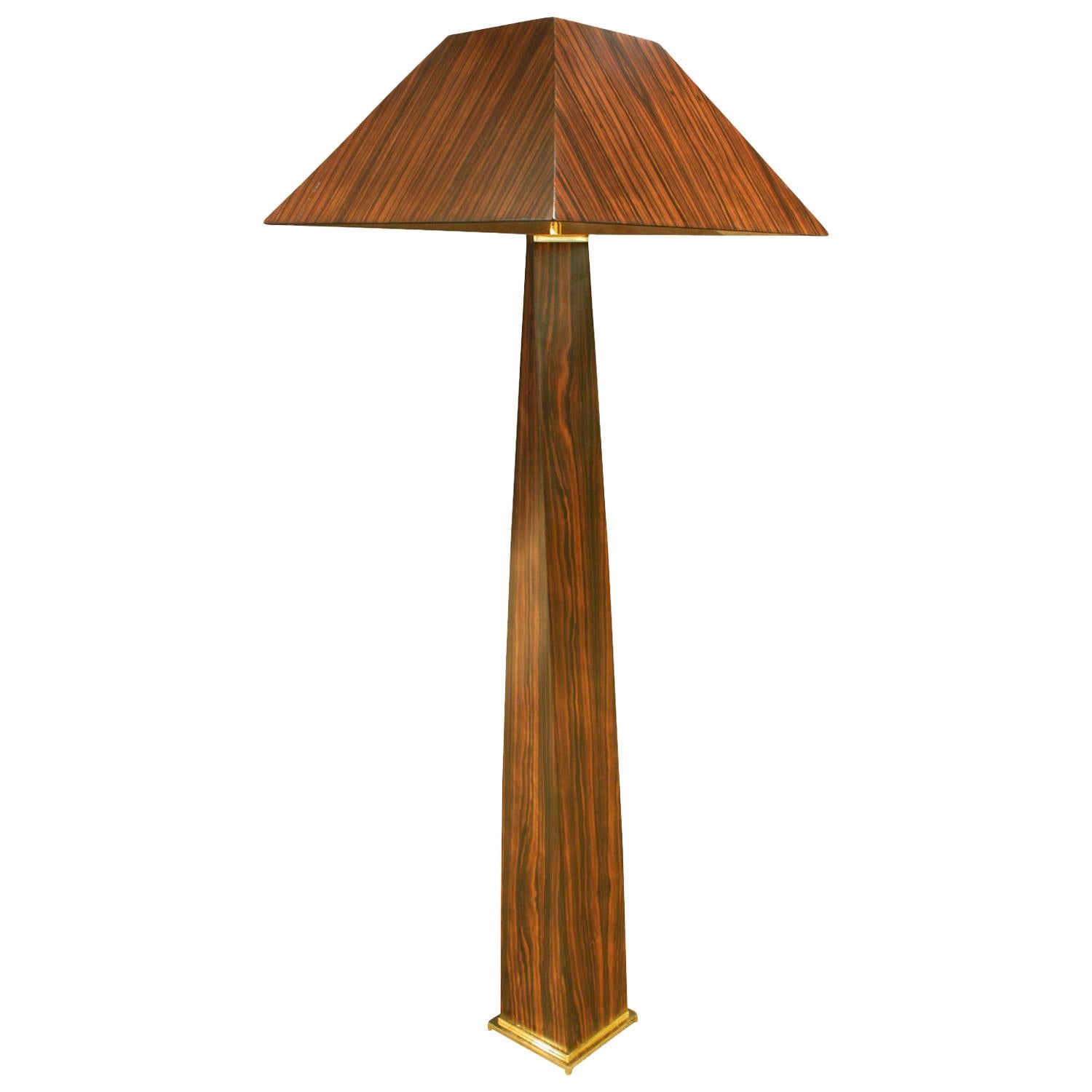 Karl Springer Exceptional "JMF" Floor Lamp in Macassar Ebony, 1970s