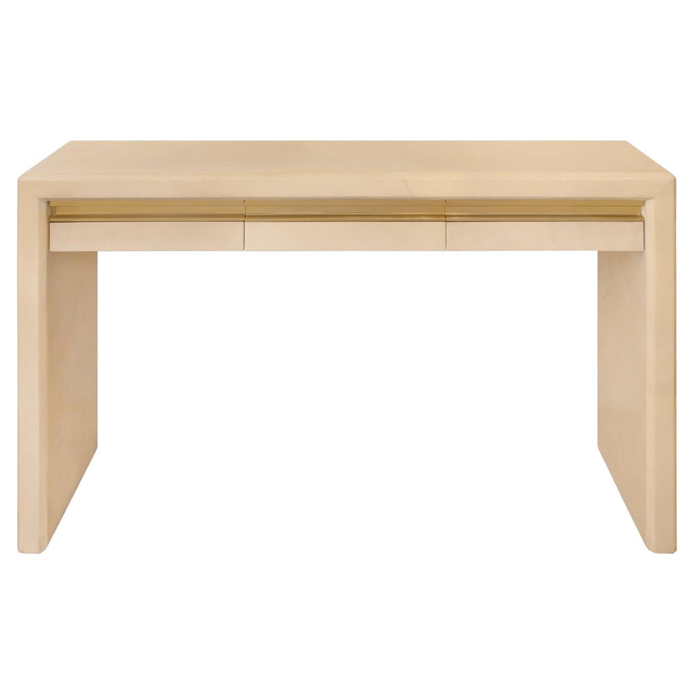 Karl Springer Exceptional Lacquered Goatskin Console Table 1980s