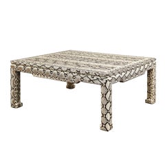 Karl Springer Eccezionale "Ming Coffee Table" in pitone anni '80