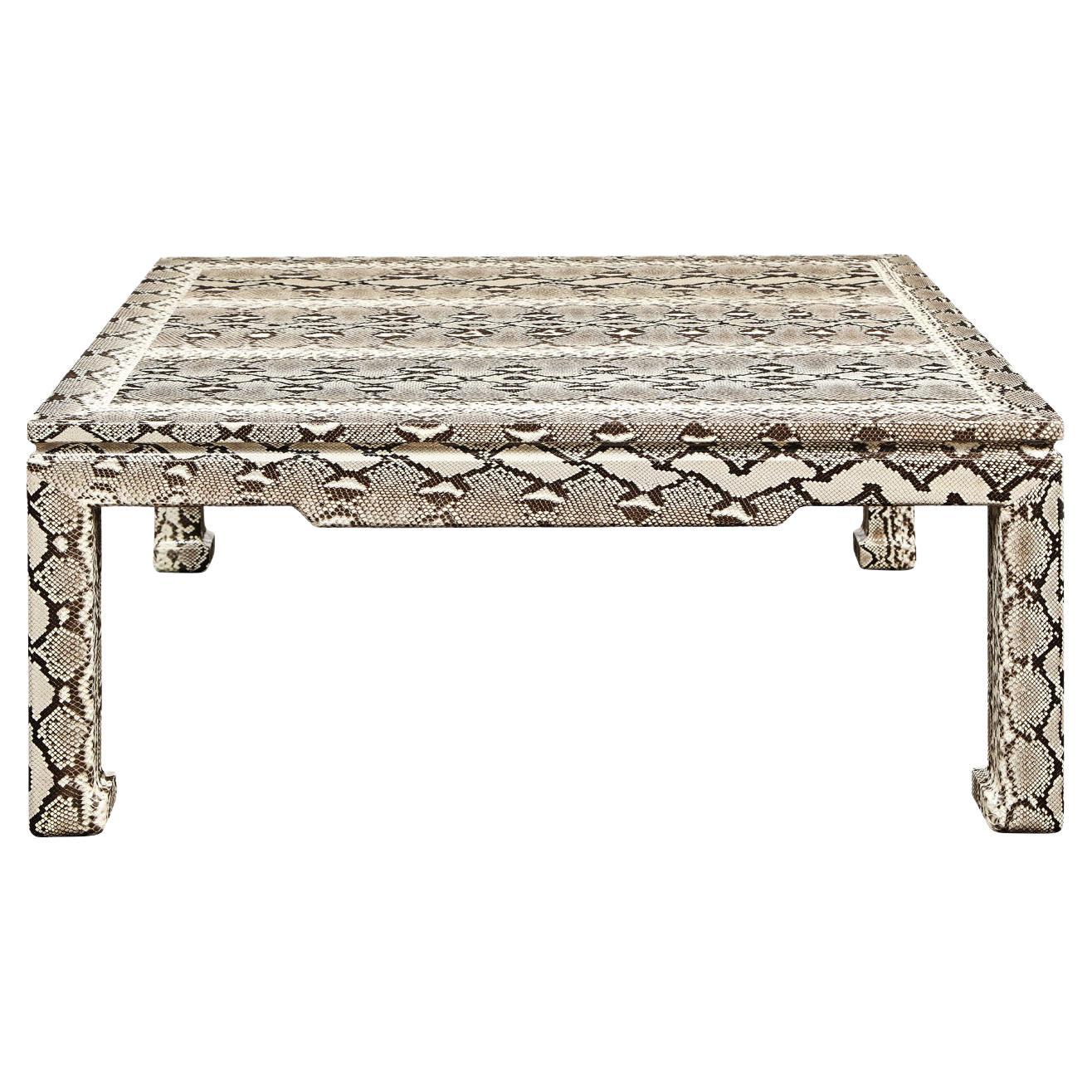 Karl Springer Exceptional "Ming Coffee Table" in Python 1980s For Sale