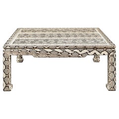 Retro Karl Springer Exceptional "Ming Coffee Table" in Python 1980s