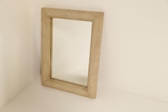 Karl Springer Faux Snakeskin Rectangular Mirror, 1970s Hollywood Regency Style