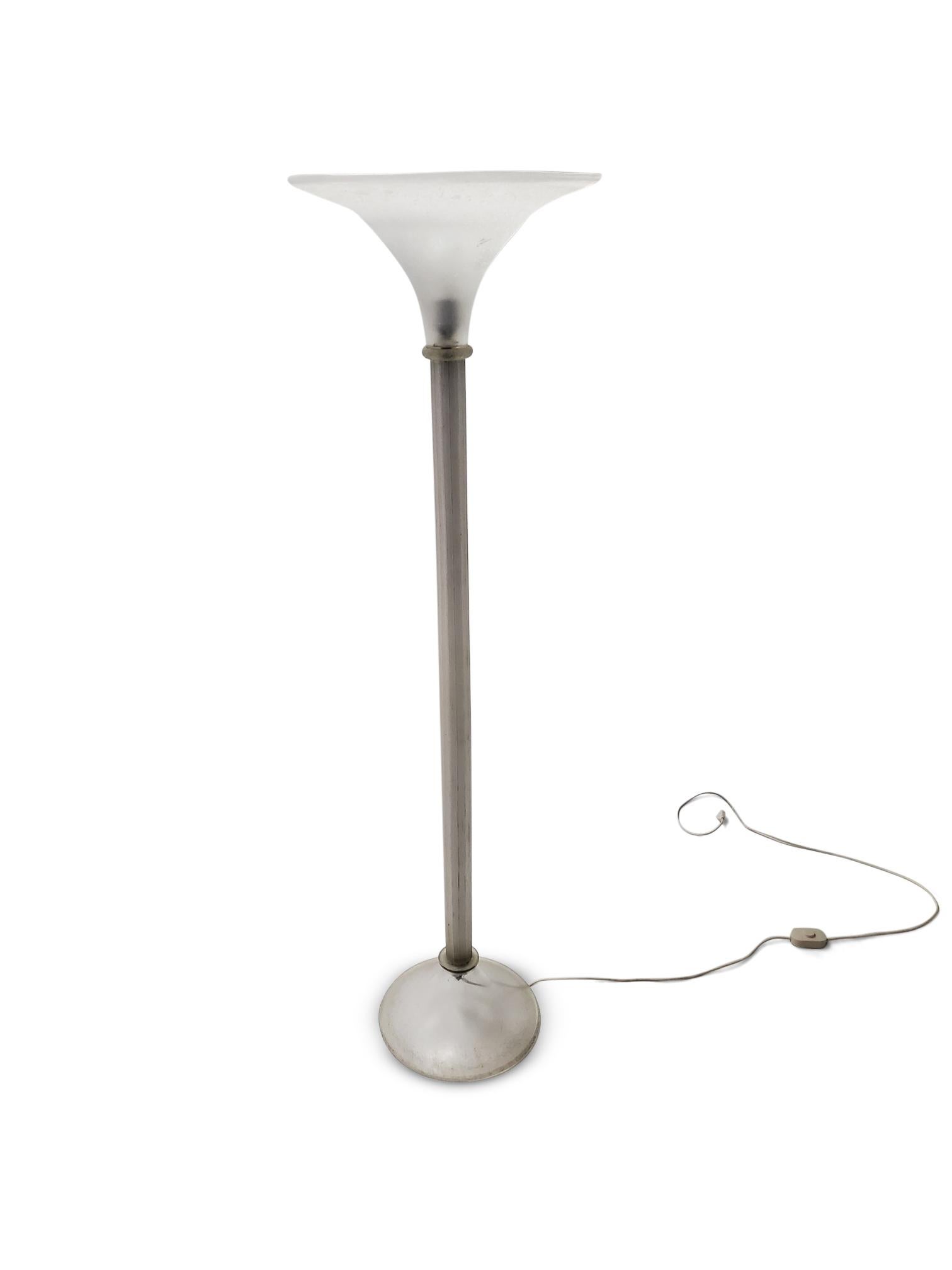 Karl Springer for Seguso Murano Glass Torchère Floor Lamp  For Sale 7