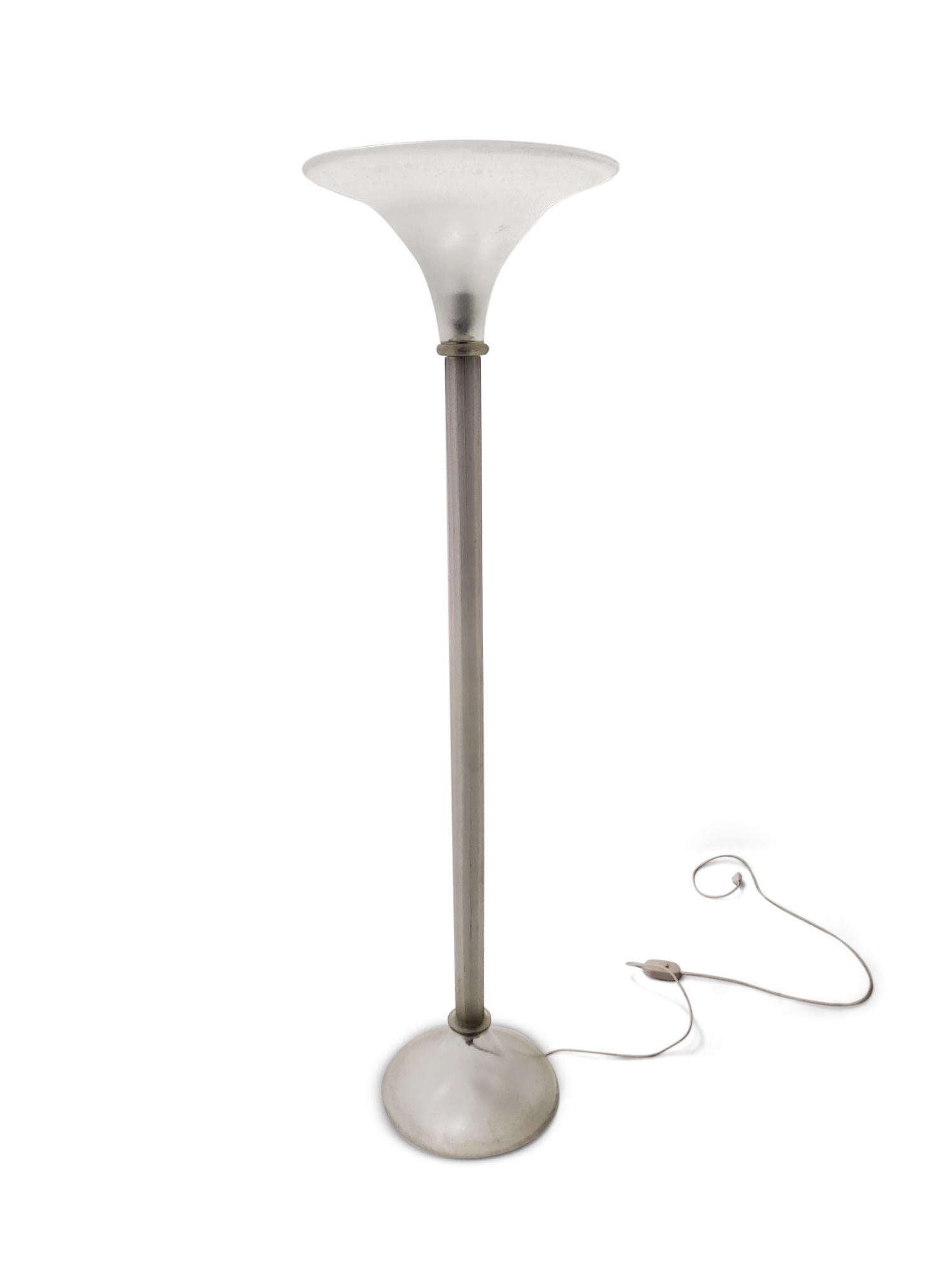 Modern Karl Springer for Seguso Murano Glass Torchère Floor Lamp  For Sale
