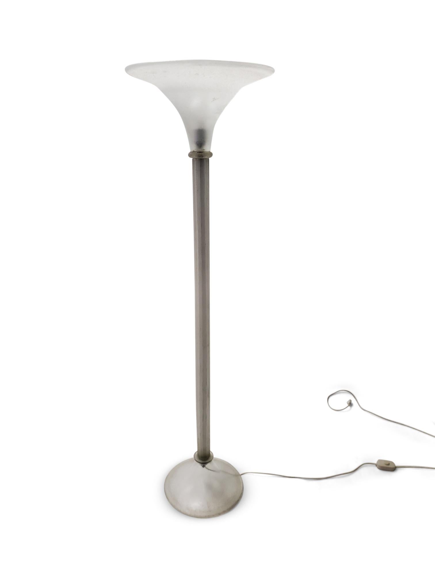 Karl Springer for Seguso Murano Glass Torchère Floor Lamp  For Sale 2