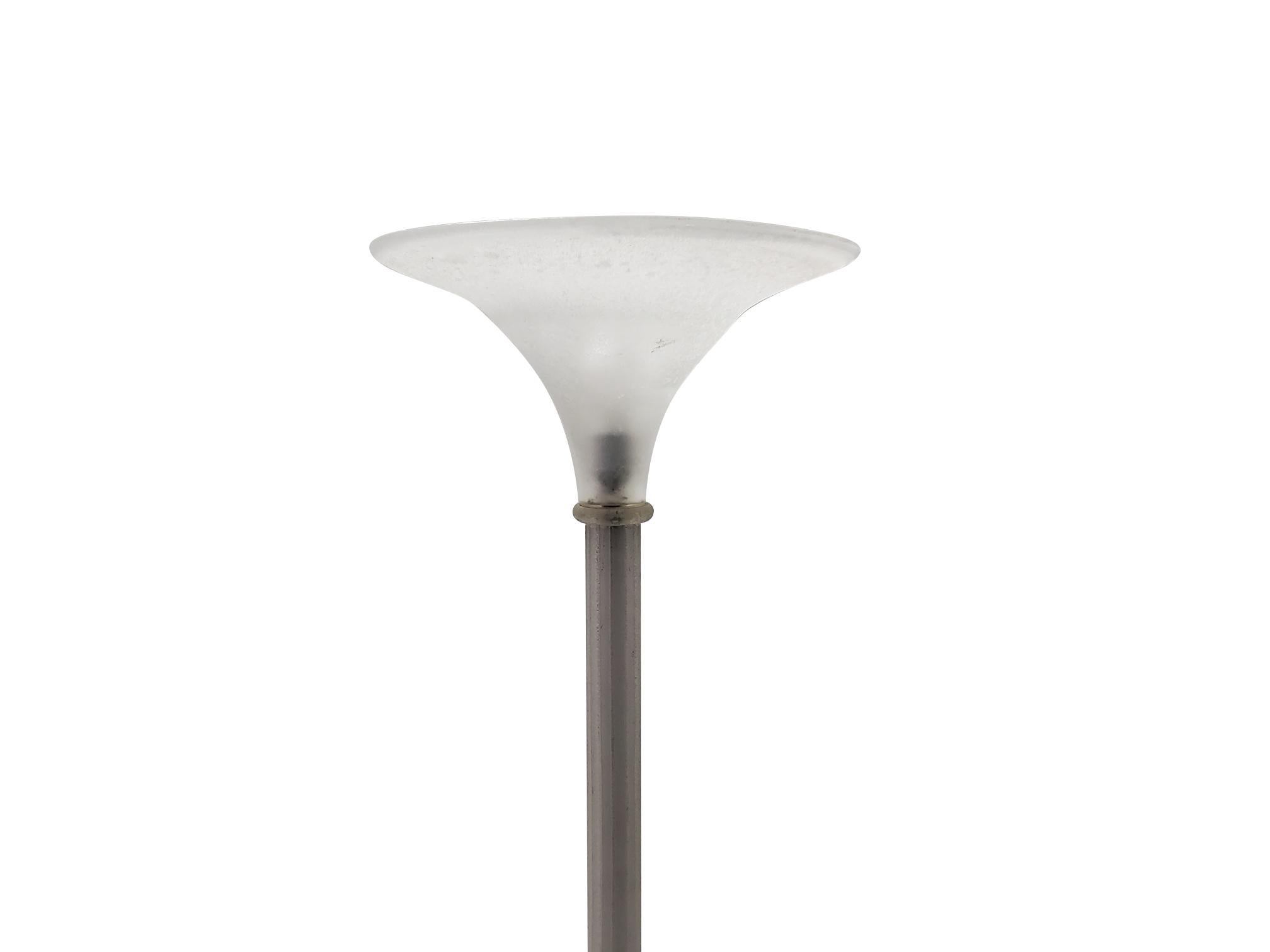 Karl Springer for Seguso Murano Glass Torchère Floor Lamp For Sale 2
