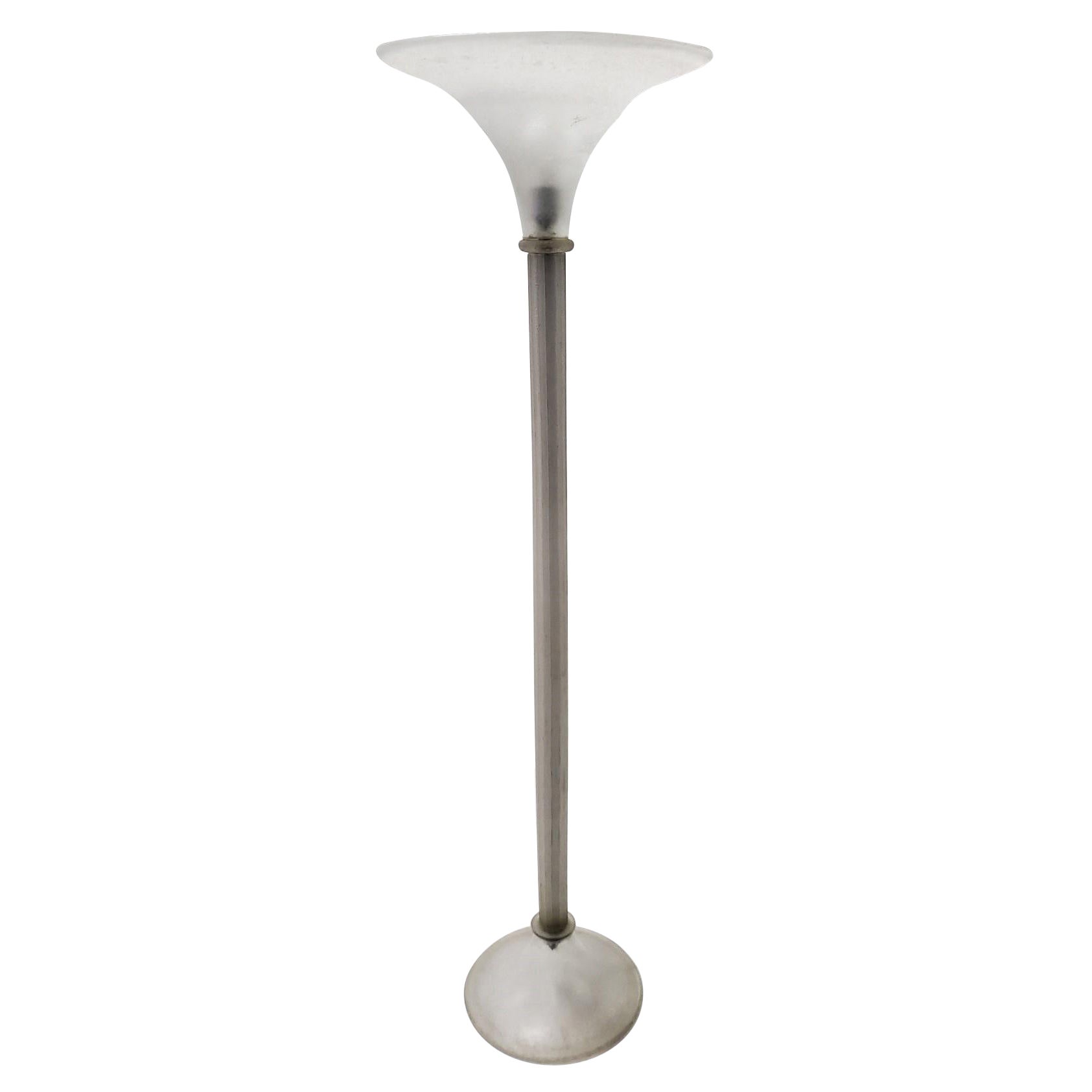 Karl Springer for Seguso Murano Glass Torchère Floor Lamp