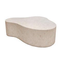 Karl Springer "Free Form Coffee Table" in Tessellated Travertine 1980s (Signed)