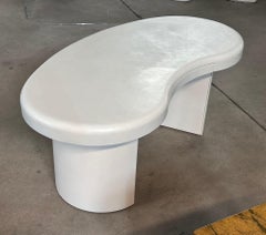 Karl Springer Free Form Lizard Embossed Leather Desk, 1980