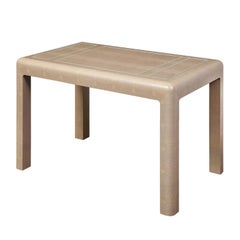 Table de jeu Karl Springer en lézard gaufré avec accents chromés 1990 "Signé"