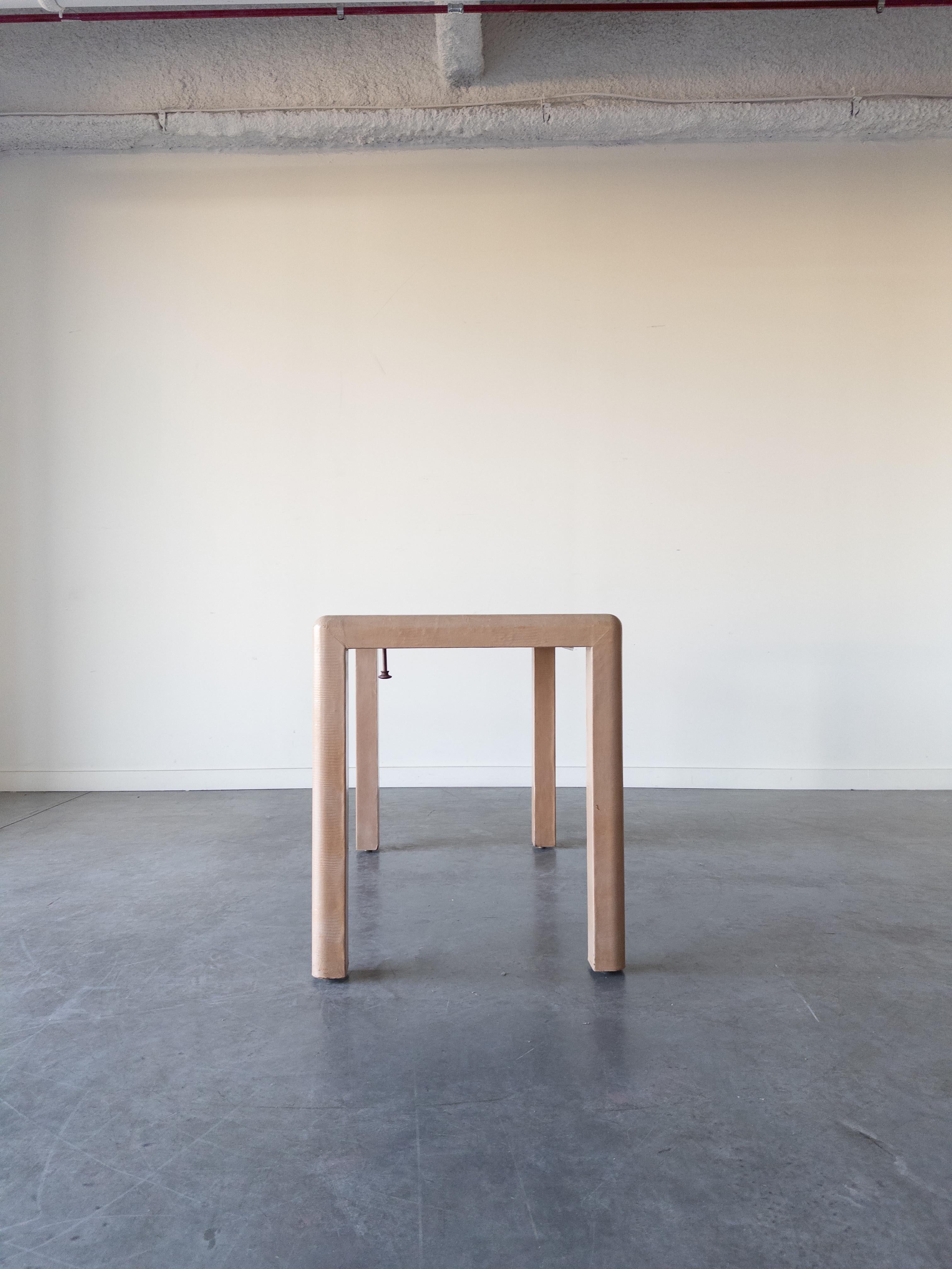 Karl Springer Game Table in Wrapped Lizard Skin, 1970s 3