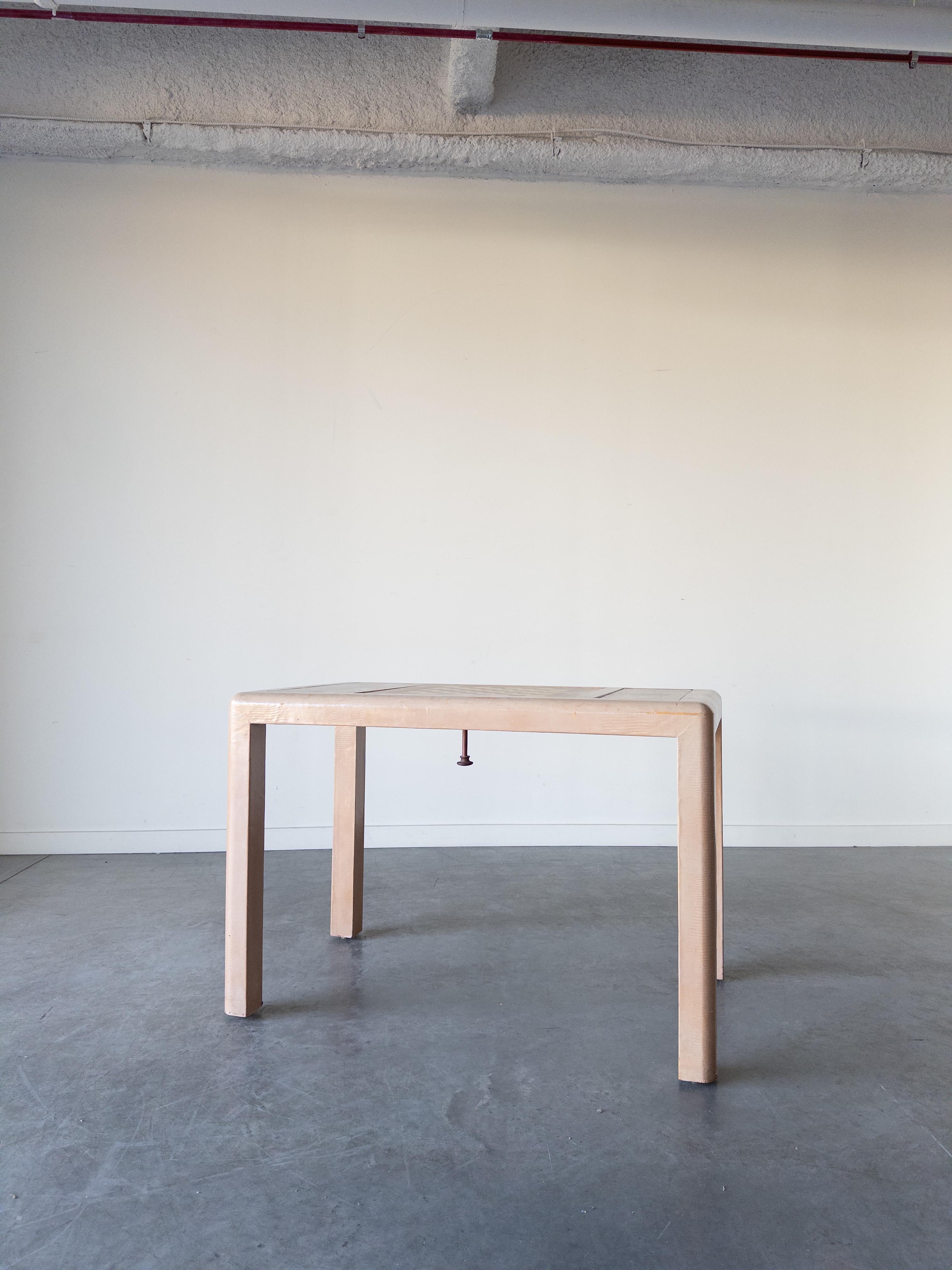 Karl Springer Game Table in Wrapped Lizard Skin, 1970s 1
