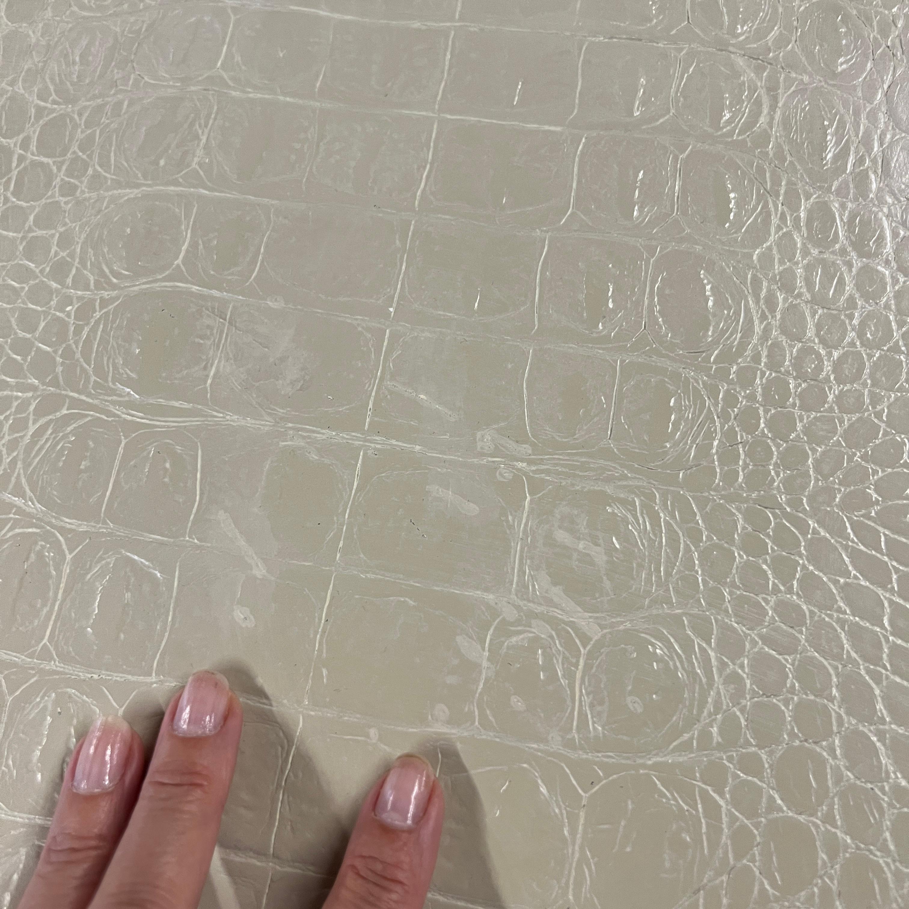 Karl Springer Game Table Wrapped in an Ivory Crocodile Embossed Leather 6