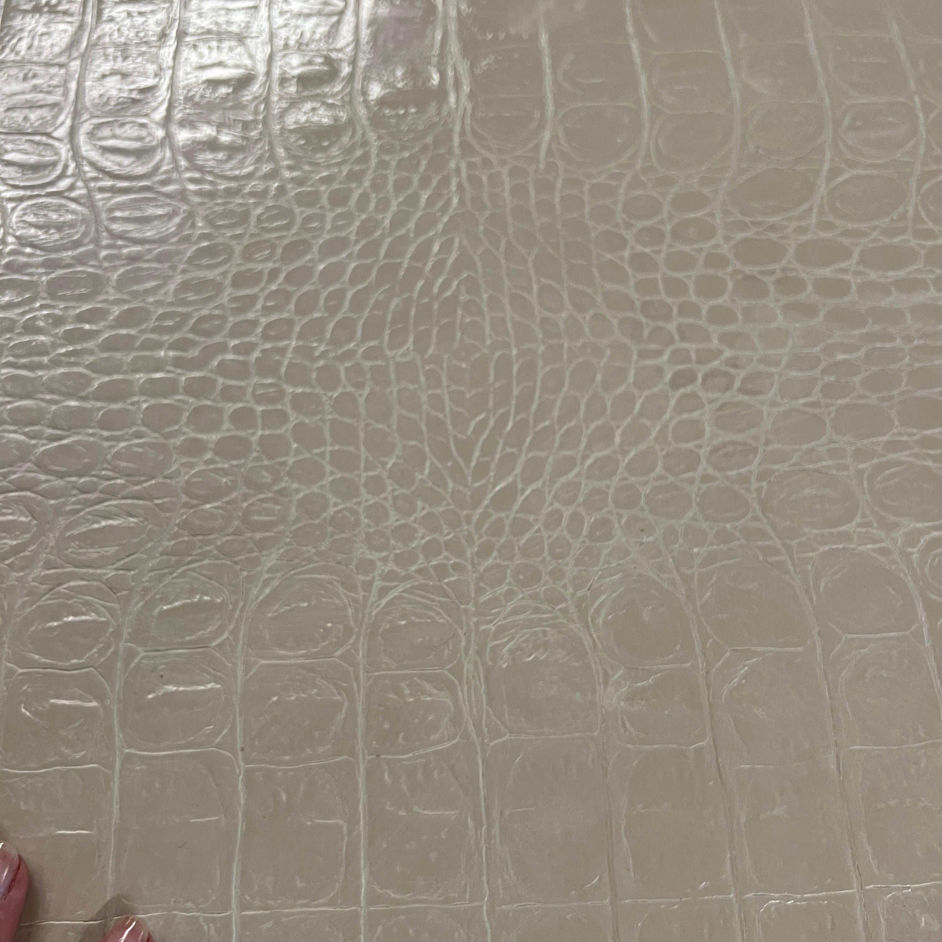 Karl Springer Game Table Wrapped in an Ivory Crocodile Embossed Leather 1