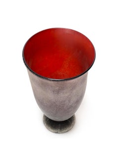 Karl Springer (allemand/américain, 1931-1991), grand récipient en verre Scavo Signé.