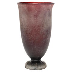 Karl Springer (German/American, 1931-1991), Large Scavo Glass Vessel. Signed.