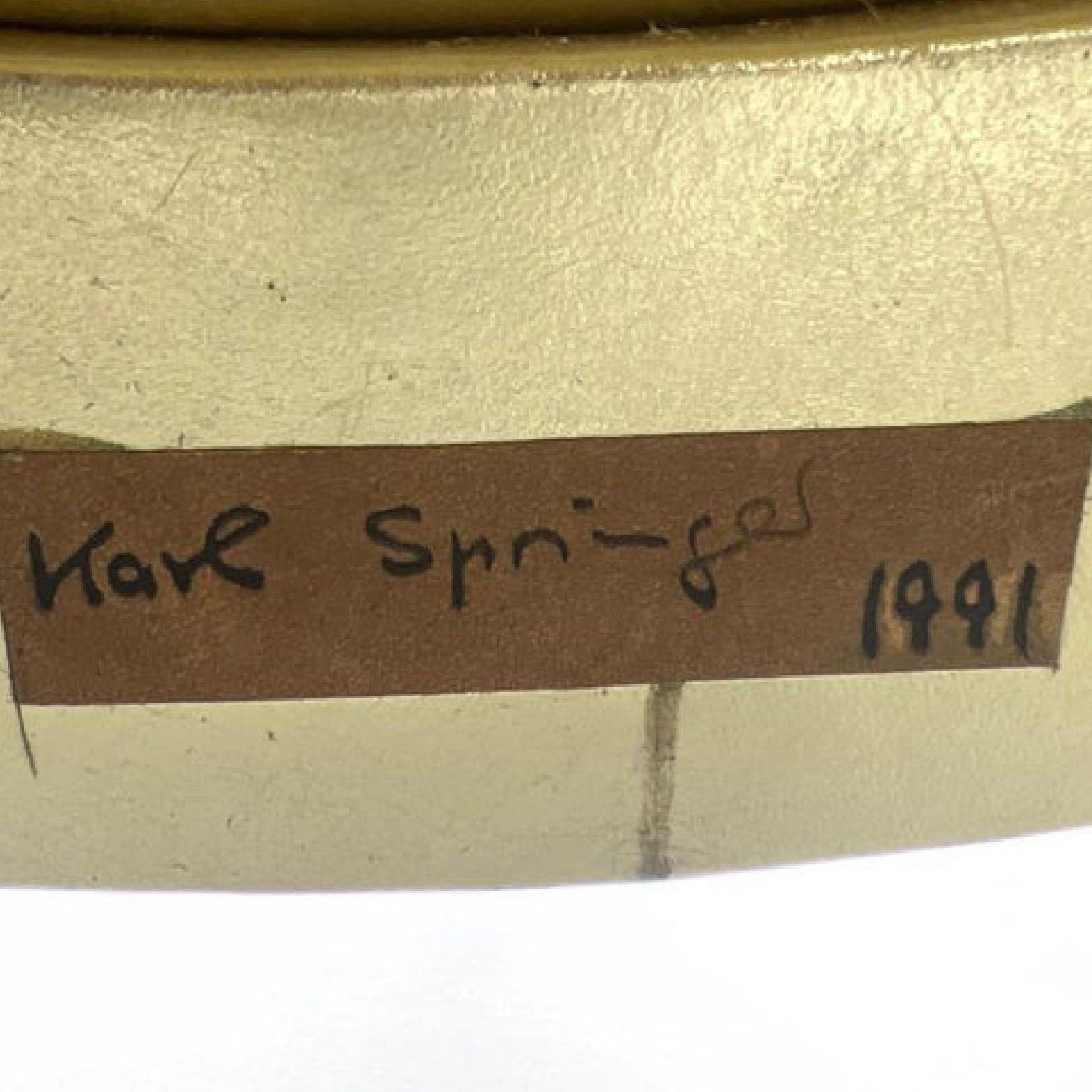 Karl Springer Tulpen-Sessel aus vergoldetem Leder, signiert, 1991, Gold, USA. im Angebot 5