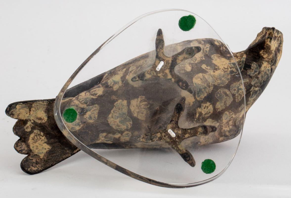 Karl Springer Giltmetal Bird on Lucite Stand 6