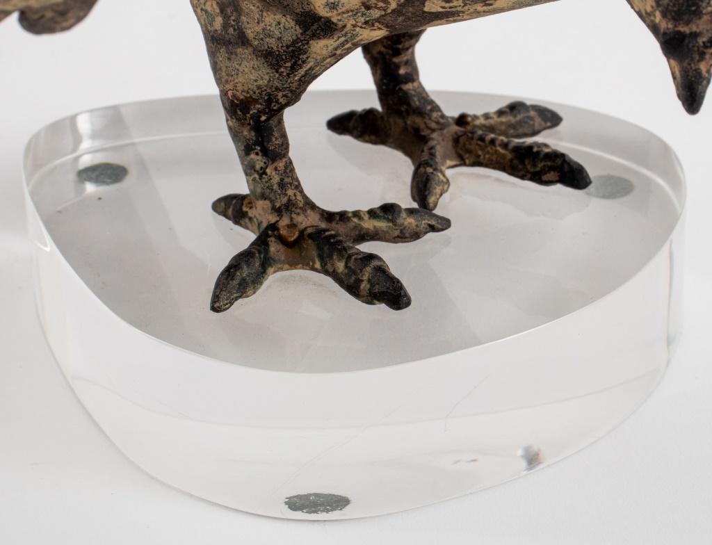 Iron Karl Springer Giltmetal Bird on Lucite Stand