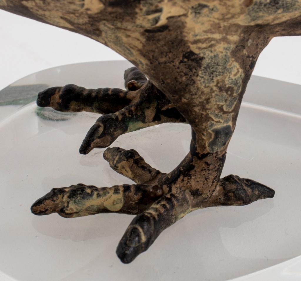 Karl Springer Giltmetal Bird on Lucite Stand 1