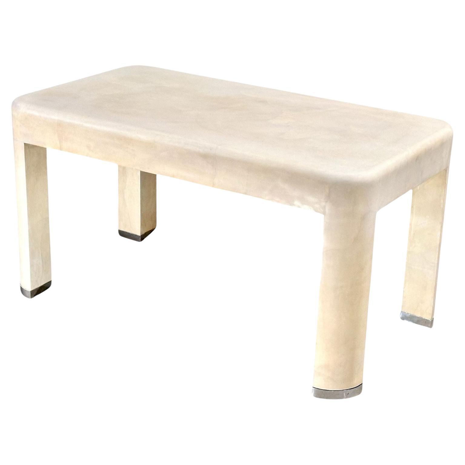 Karl Springer, Couchtisch aus Ziegenleder, 1977