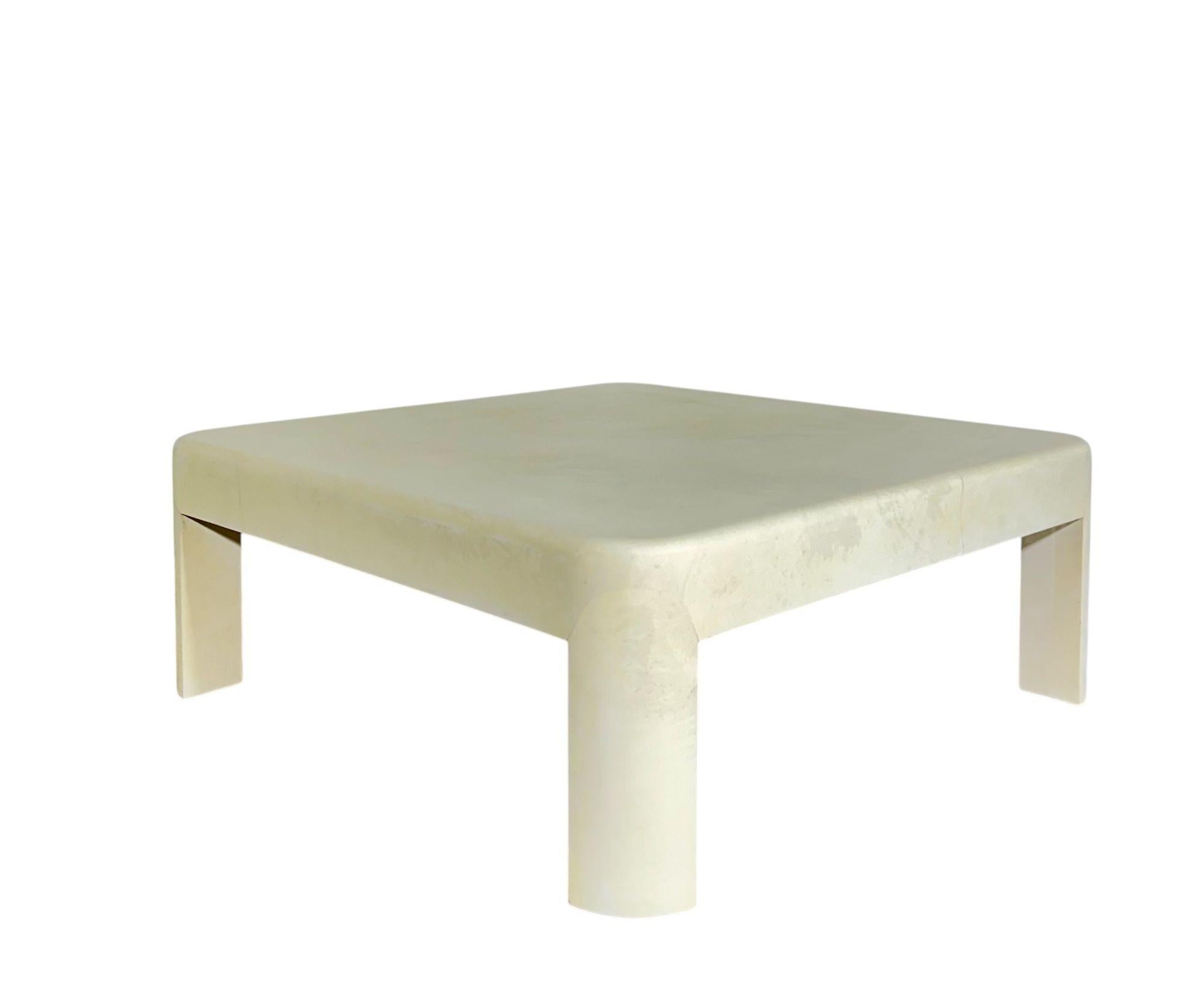 Mid-Century Modern Karl Springer Goatskin Coffee/Cocktail Table, 1980 For Sale