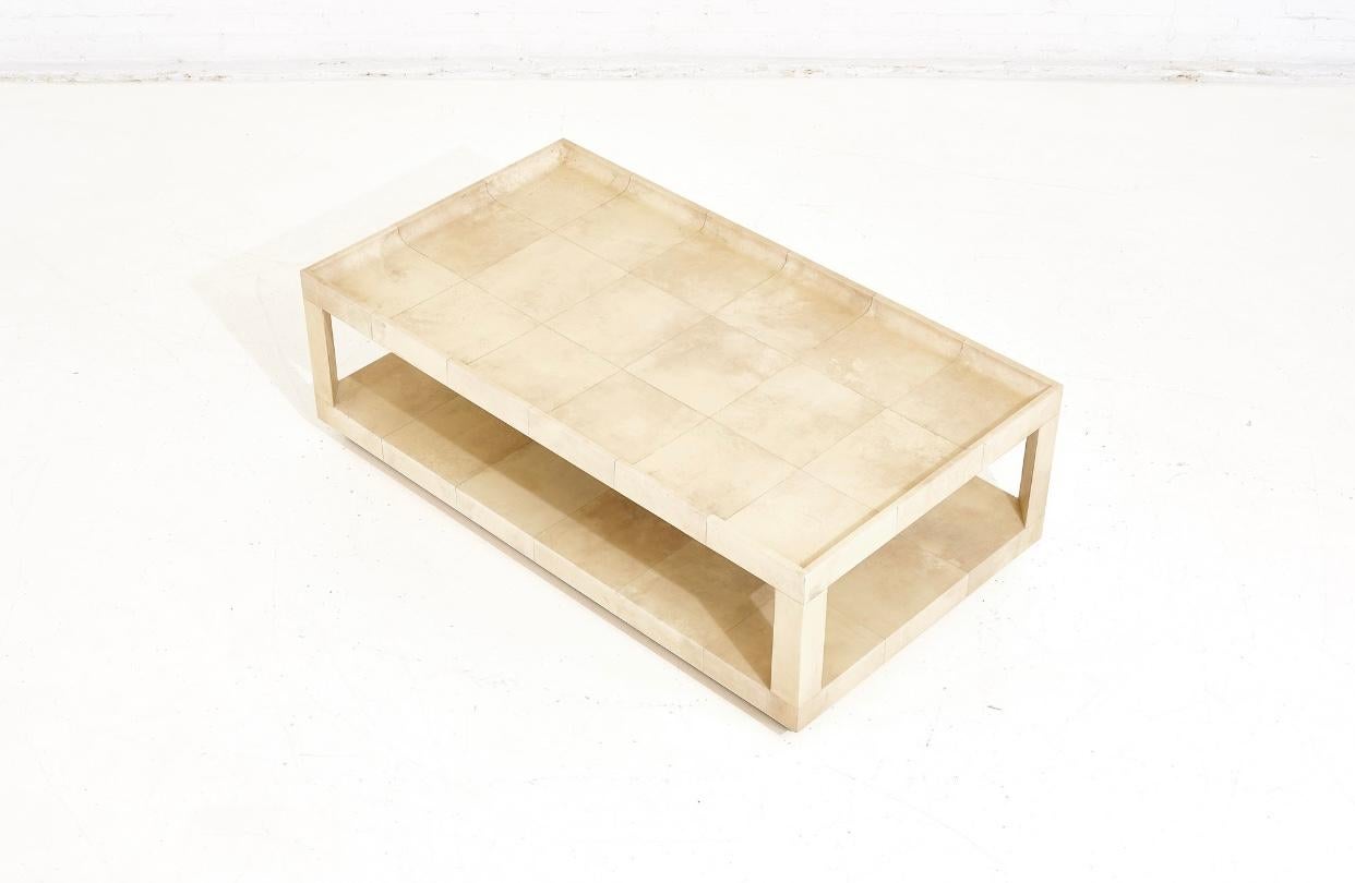 Karl Springer Goatskin Coffee Table, 1980 In Good Condition In Chicago, IL