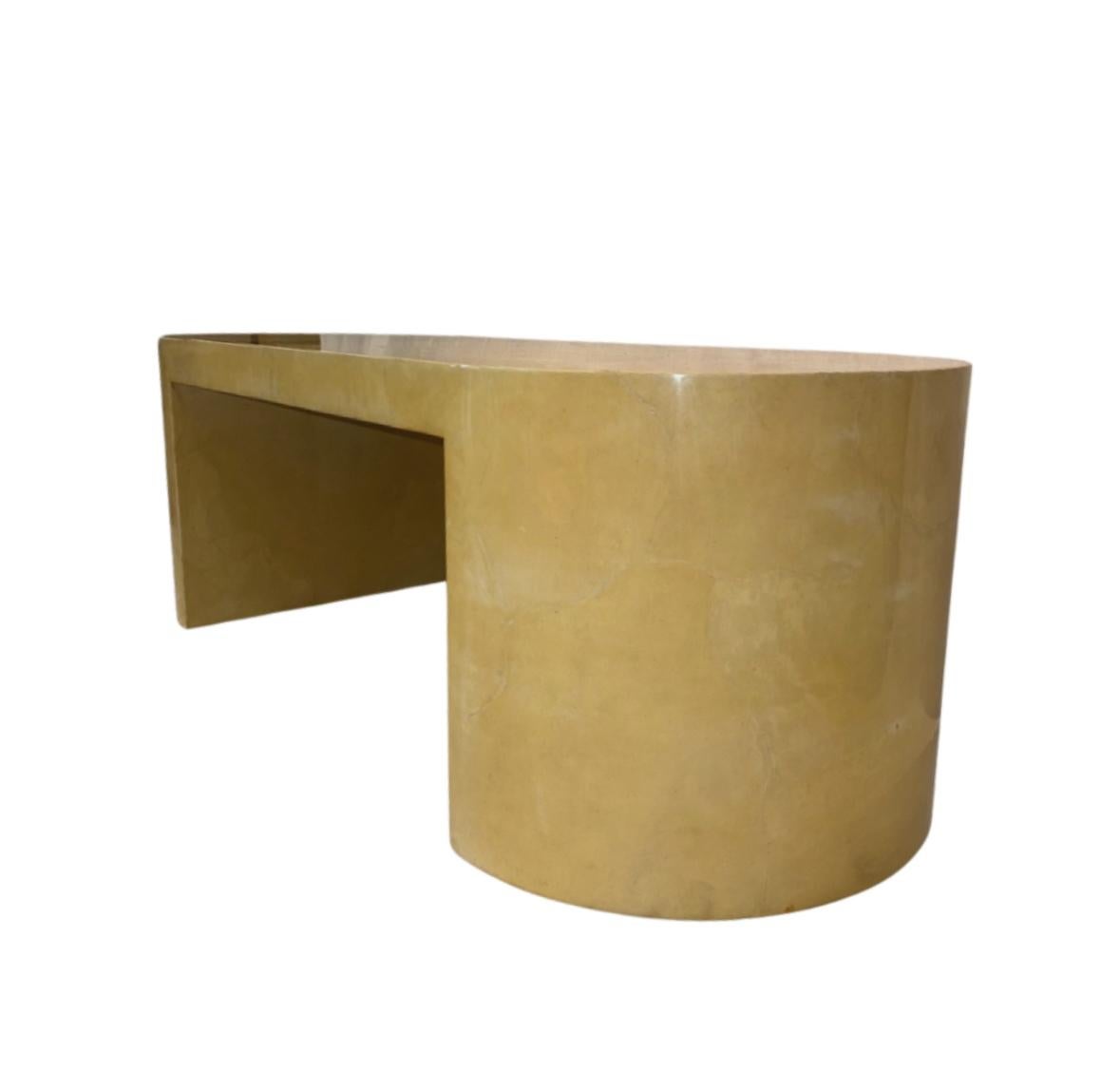 American Karl Springer Goatskin Coffee Table For Sale