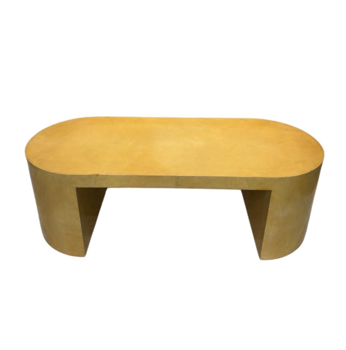 Karl Springer Goatskin Coffee Table In Good Condition For Sale In Los Angeles, CA