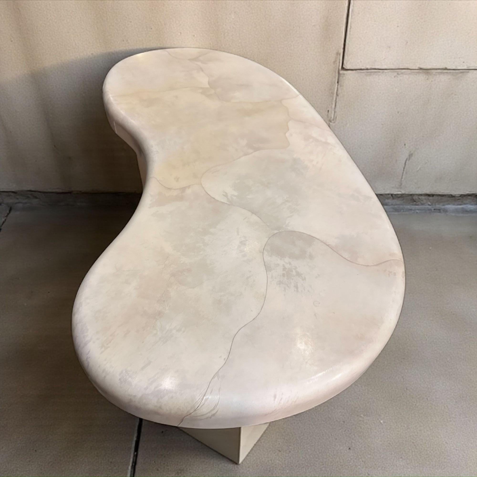 Karl Springer Goatskin Freeform Desk, 1988 en vente 3