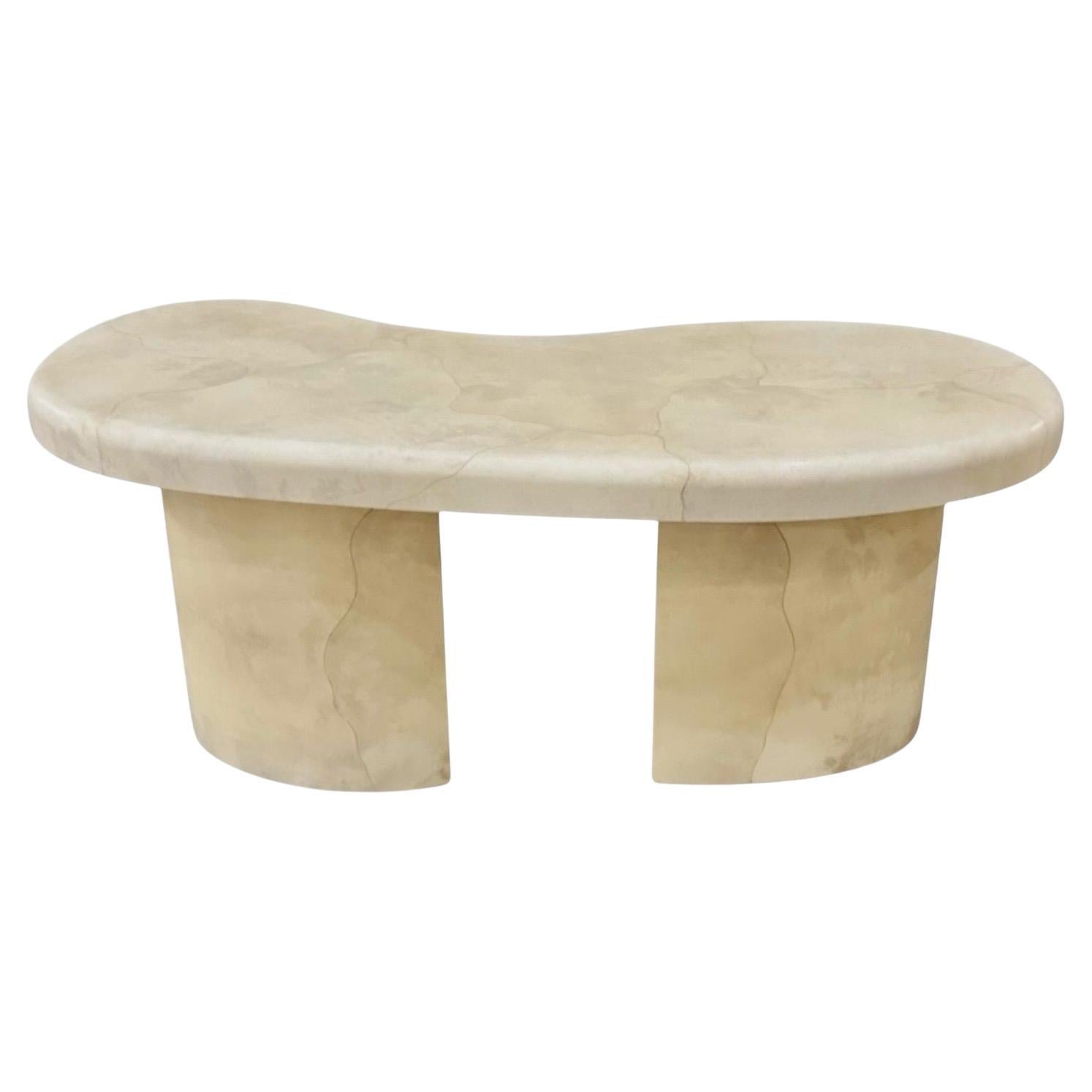 Karl Springer Goatskin Freeform Desk, 1988 en vente