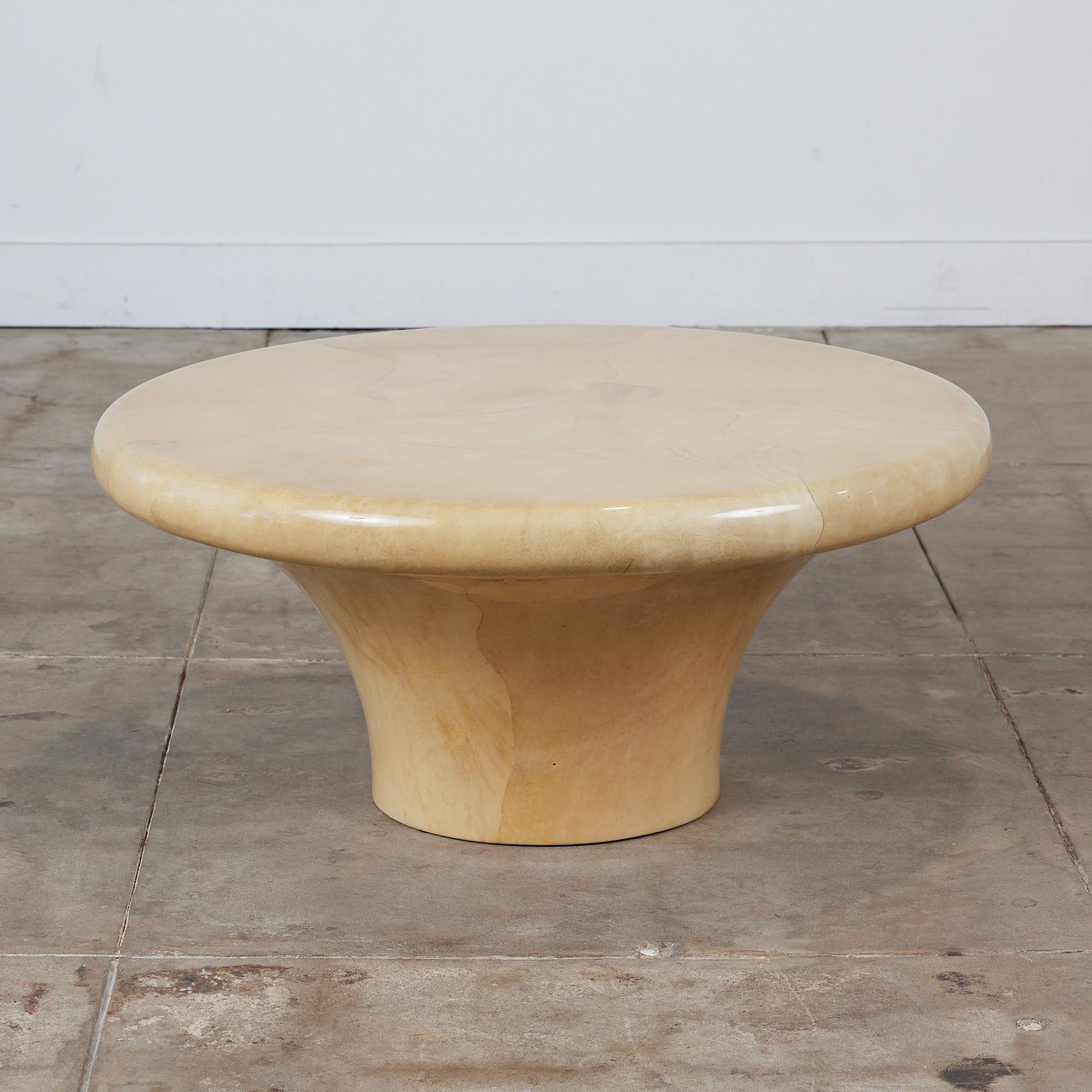 Post-Modern Karl Springer Goatskin Lacquered Coffee Table